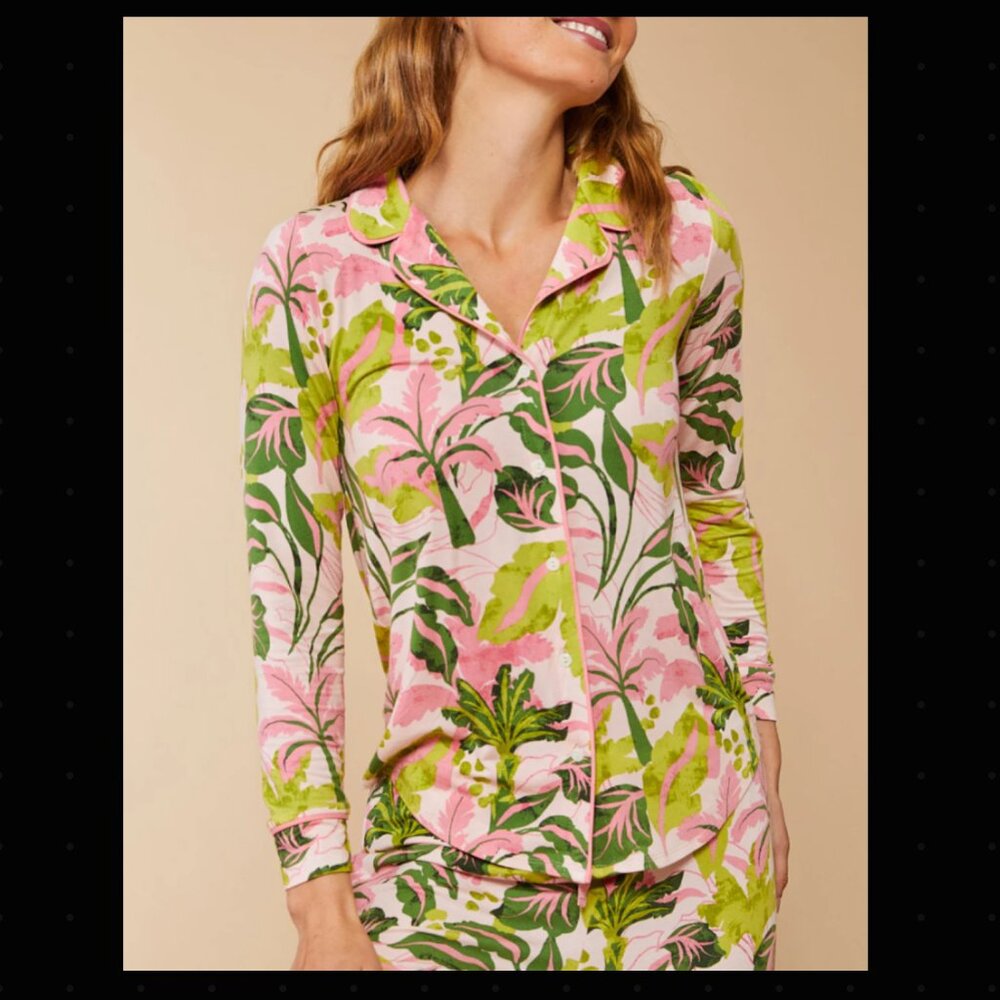 Spartina 449 - Pajama Top Palm Paradise - Picture 4 of 8